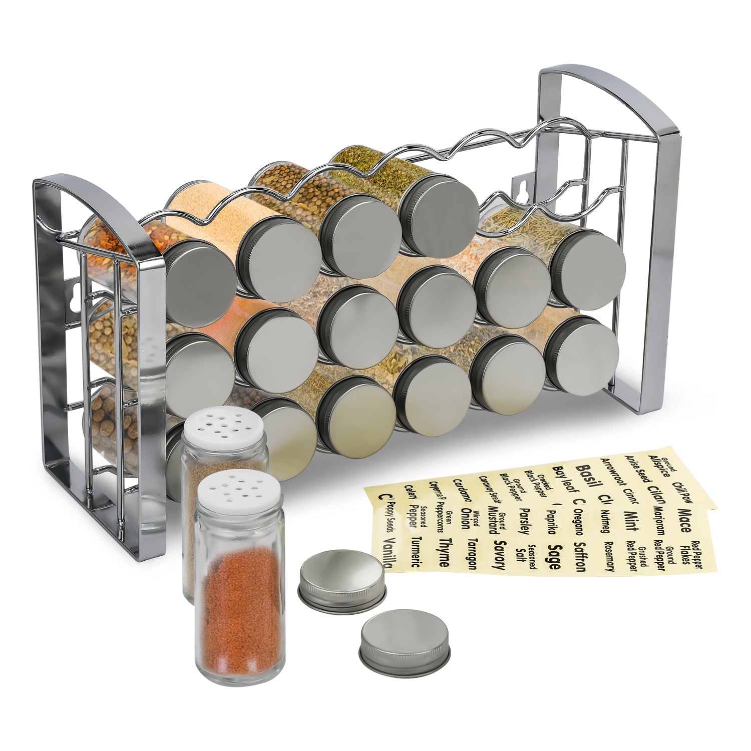 Cosmo Go Gewürzregal Gewürzbehälter 18 Glas Set