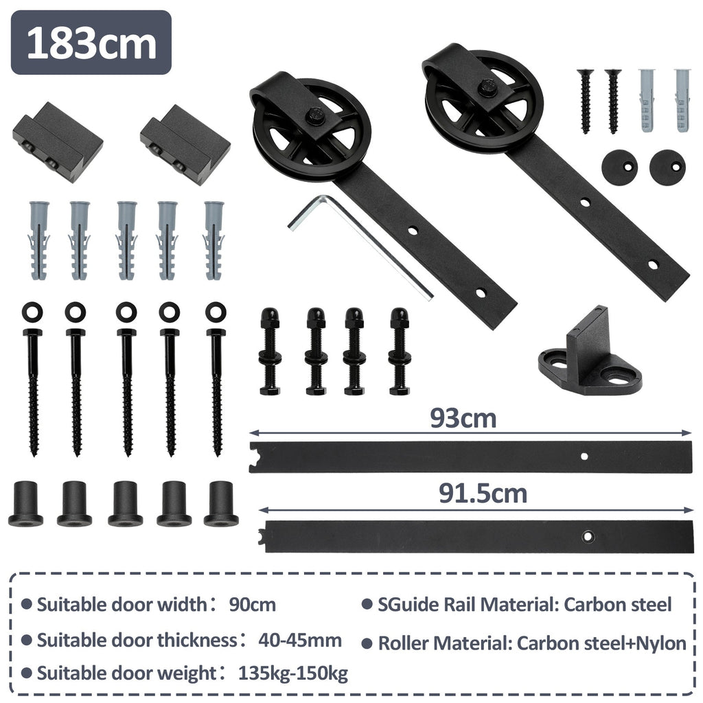 Cosmo Go Schiebetürbeschlag Set Schiebetürsystem 152cm/183cm/200cm/244cm/363cm