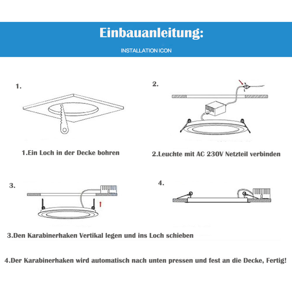 Cosmo Go LED Einbaustrahler 6W/9W/12W/18W  IP44