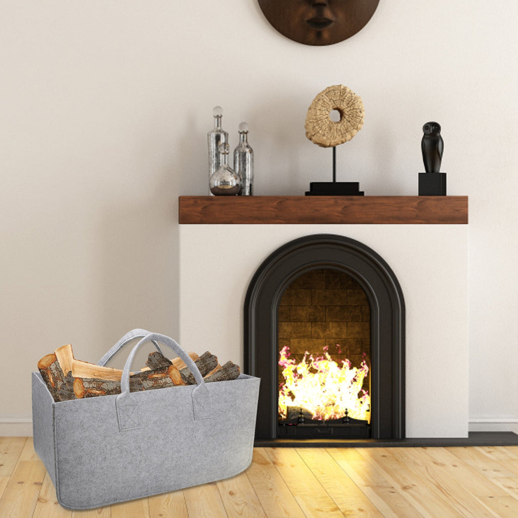Cosmo Go 2x Filztasche Kaminholztasche Brennholzkorb Faltbar 30L
