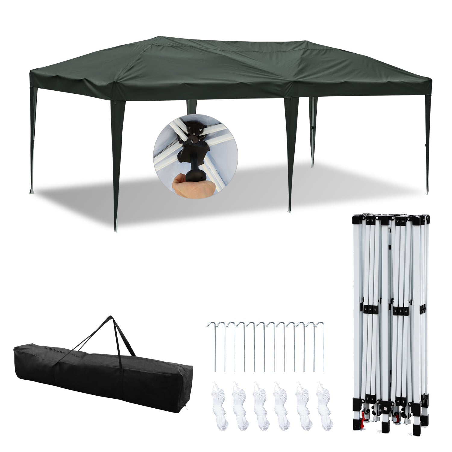 Cosmo Go Pop-Up Pavillon Gazebo mit Zentralverriegelung 3x6m