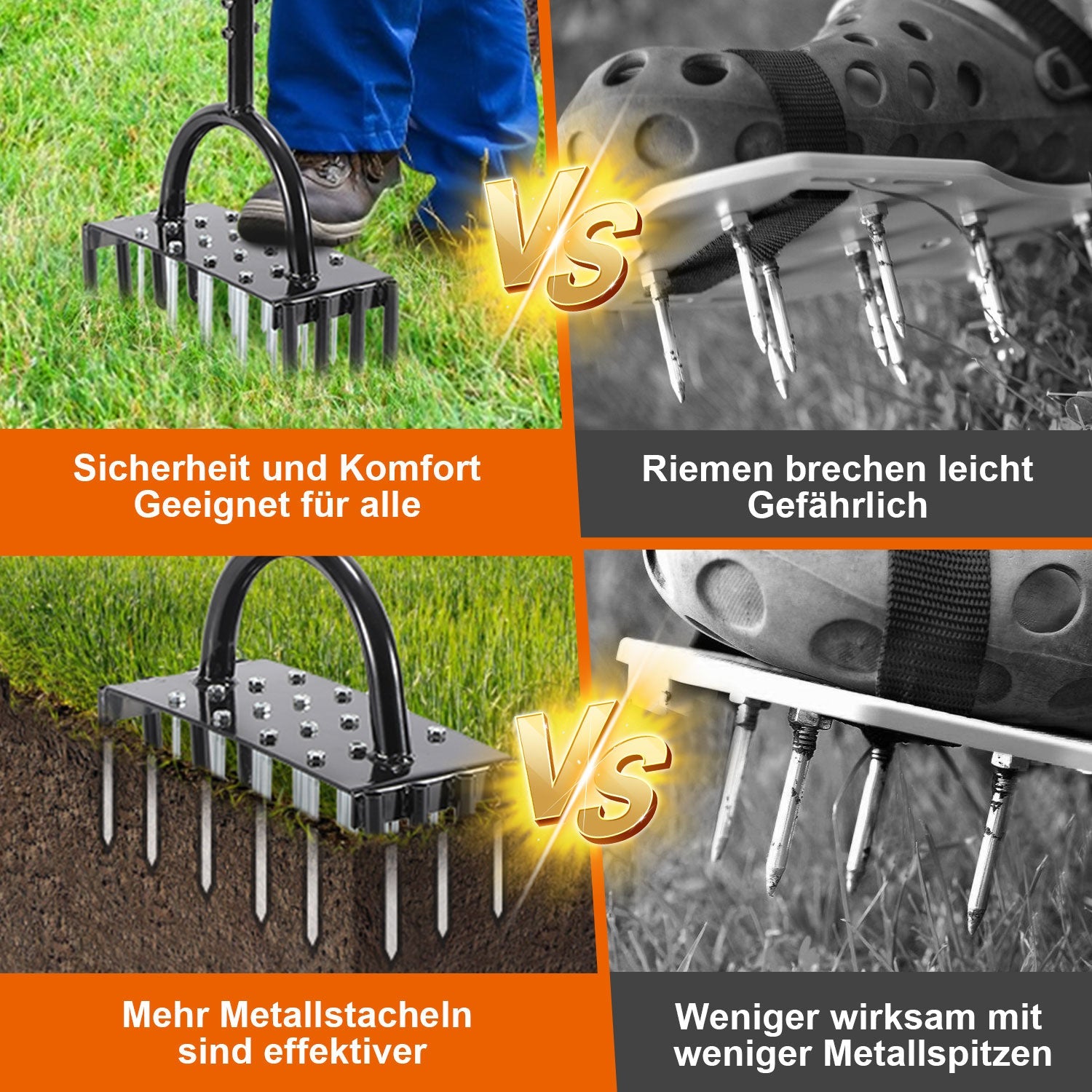 Cosmo Go Rasenlüfter Aerifizierer Vertikutierer für verdichtete Böden