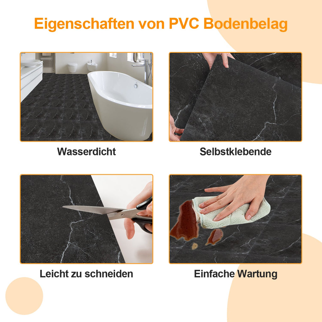Cosmo Go PVC Bodenbelag Selbstklebend Fliesen 30x30cm