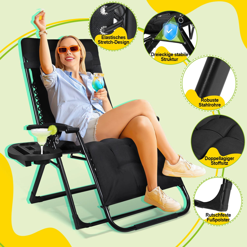 Cosmo Go Sonnenliege Klappbar Liegestuhl bis 200kg