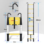 Cosmo Go Teleskopleiter Aluminium mit Langsamer Schrumpfungsfunktion und Abnehmbarem Haken