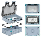 Cosmo Go Außensteckdose Wasserdicht Doppelsteckdose IP66