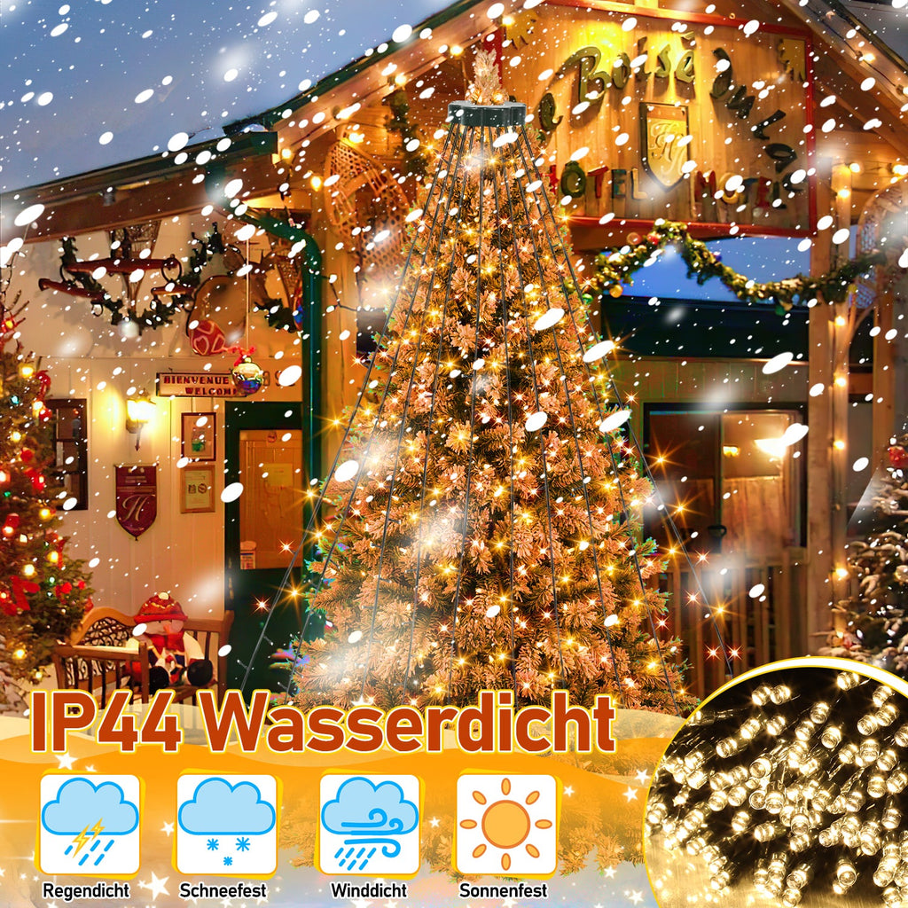Cosmo Go LED Christbaumbeleuchtung mit Ring 280 LEDs Warmweiß IP44