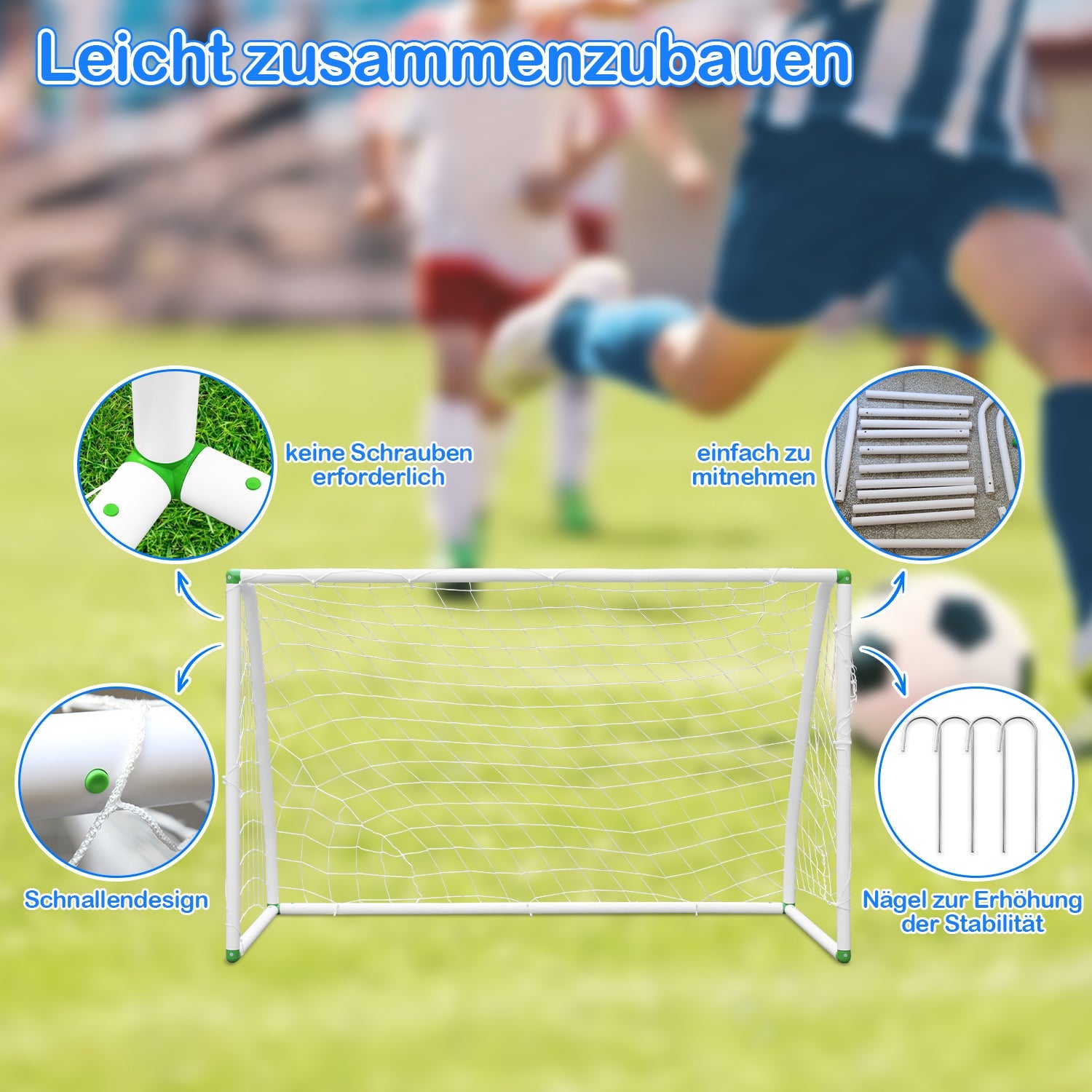 Cosmo Go Fußballtor PVC mit Netz Tragbares