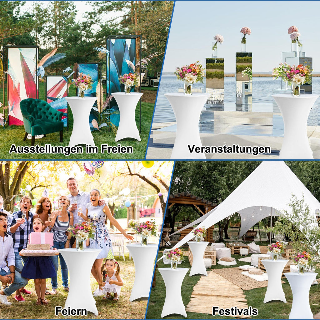 Cosmo Go Stehtischhusse Stretch Tischdecke Weiß