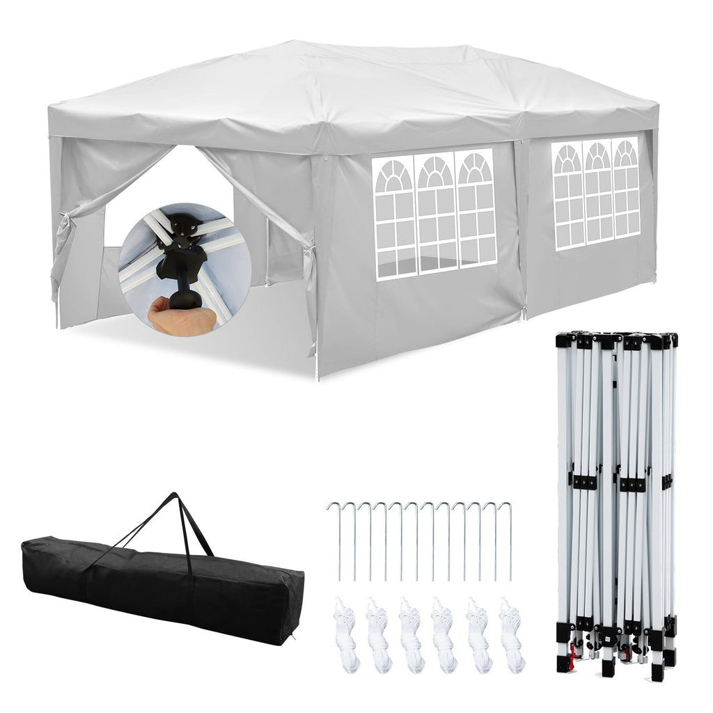 Cosmo Go Pop-Up Pavillon Gazebo mit Zentralverriegelung 3x6m mit Seiten