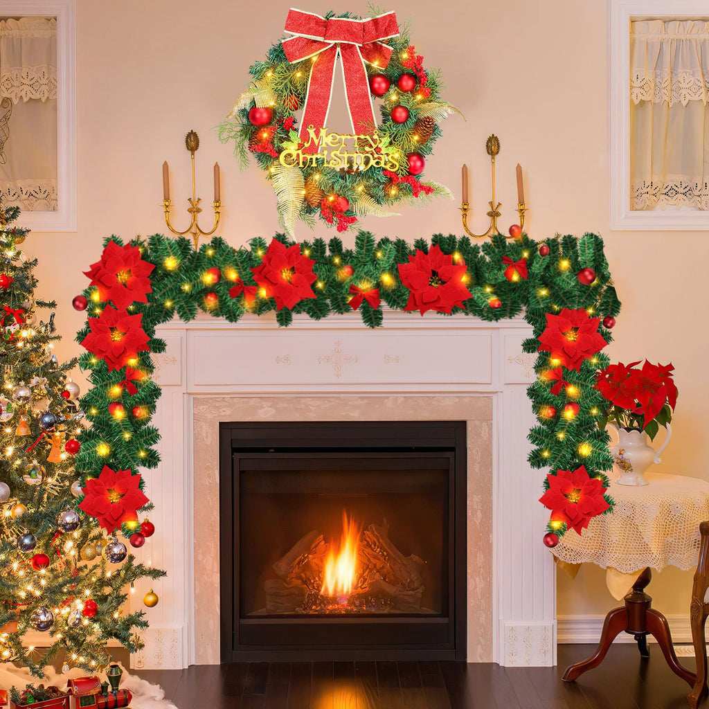 Cosmo Go Weihnachtsgirlande 2.7m mit Blumen