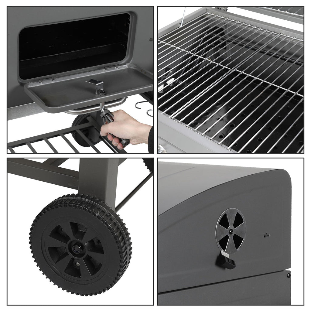 Cosmo Go Holzkohlegrill BBQ XXL Smoker mit Deckel