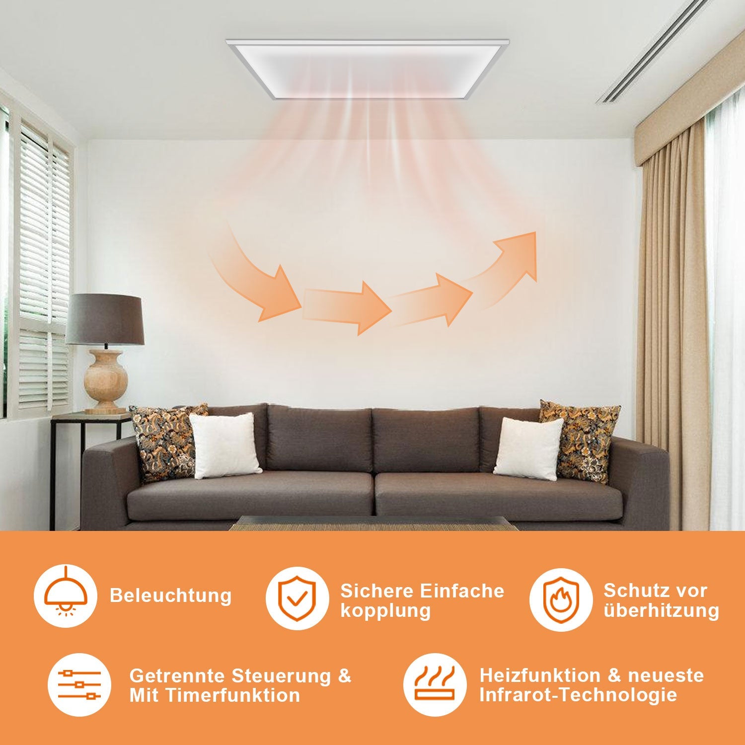 Cosmo Go Infrarotheizung Elektroheizer Decke WIFI 360/770W