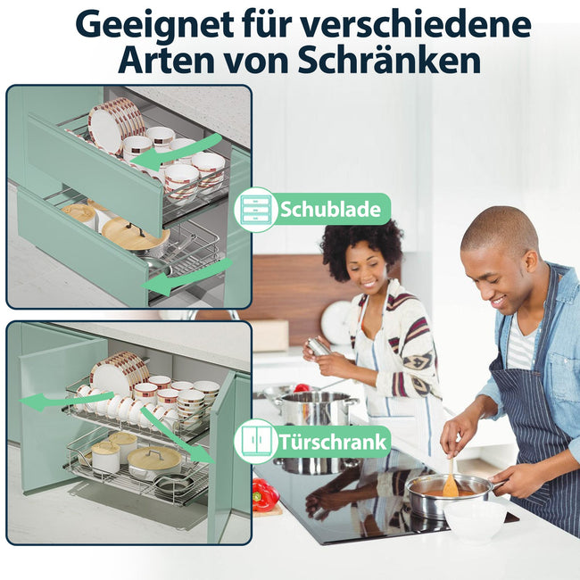 Cosmo Go Küchenschublade Teleskopschublade Metall 2 Stück Main Image