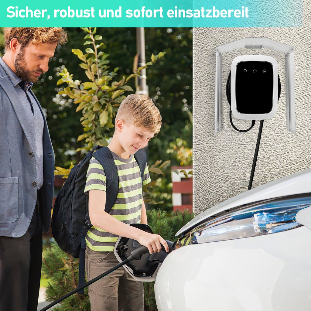 Cosmo Go Wallbox Wetterschutz Edelstahl Schutzdach für e-Auto Ladestation