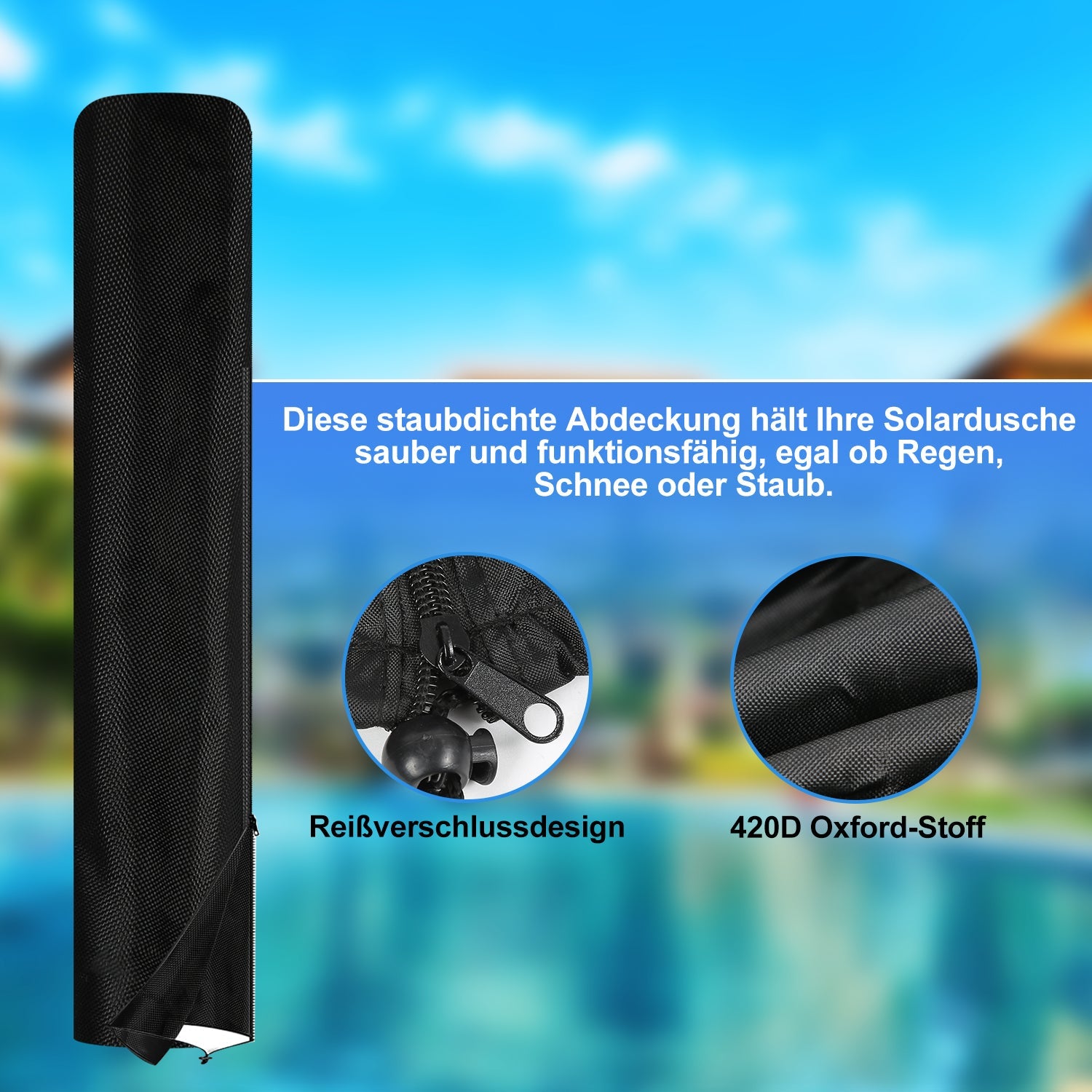 Cosmo Go 20L Solardusche mit Duschkopf und Schutzabdeckung