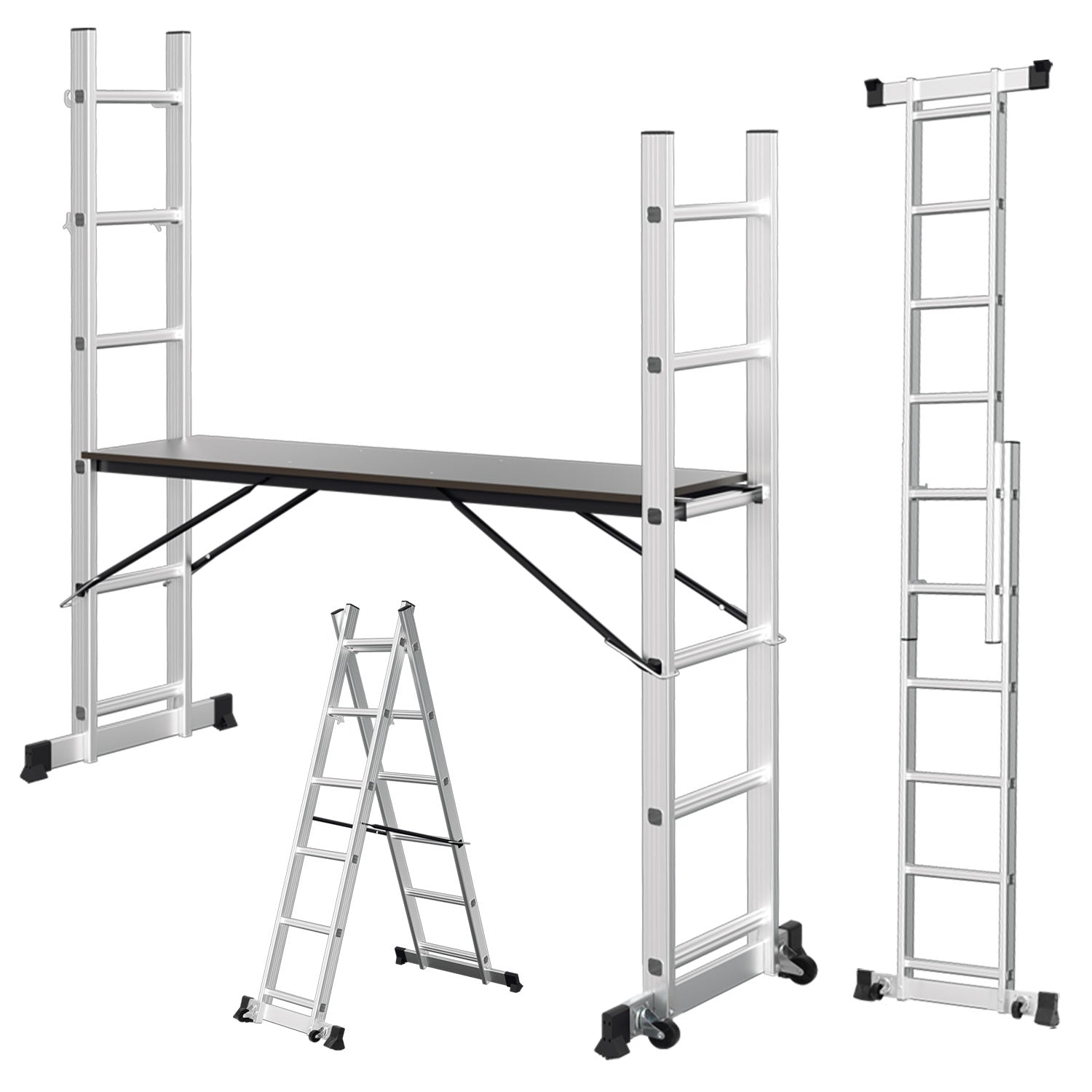 Cosmo Go Gerüst 4 in 1  Alu Multifunktionsleiter 6+6 Stufen