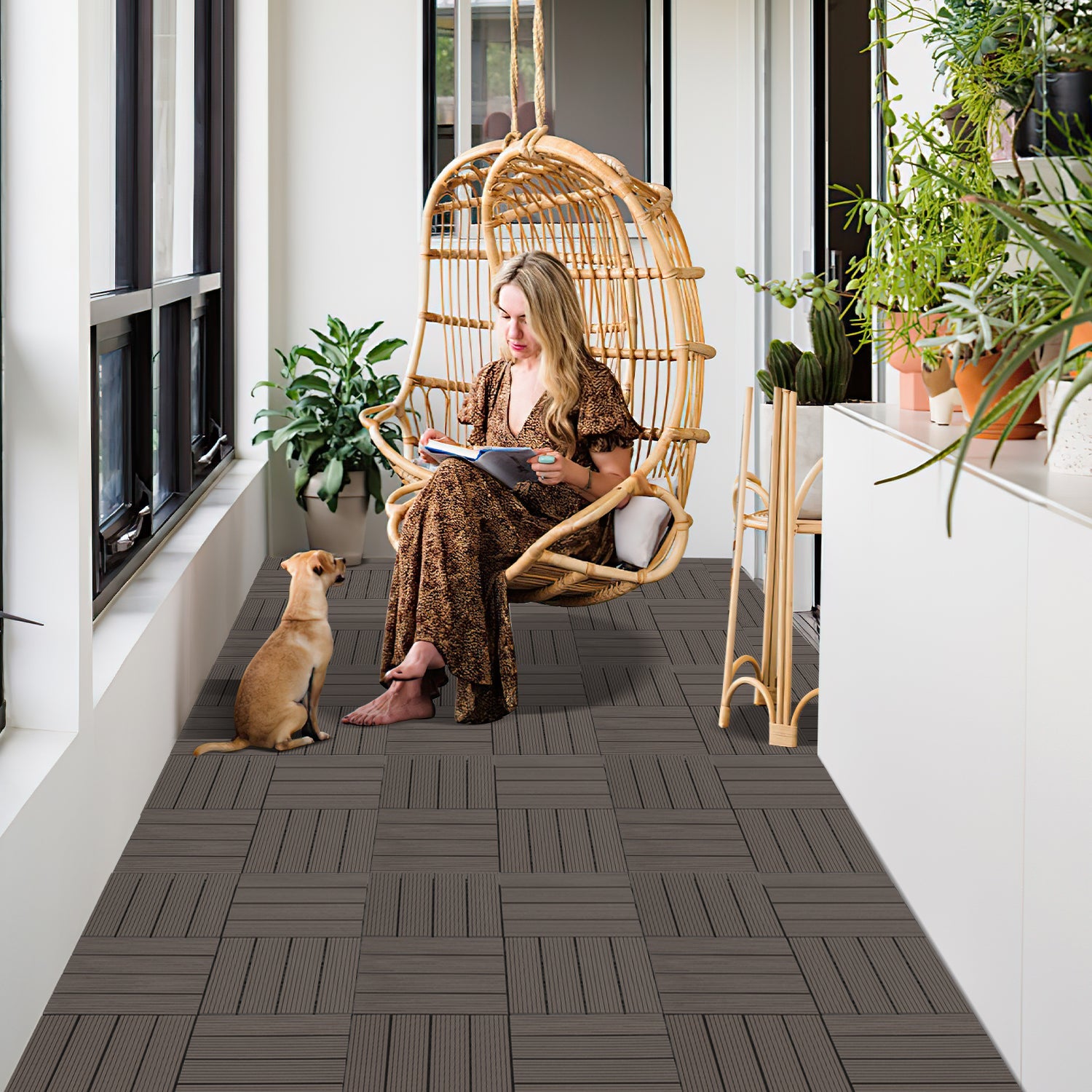 Cosmo Go WPC Terrassenfliesen Klickfliese 30x30cm 11stk