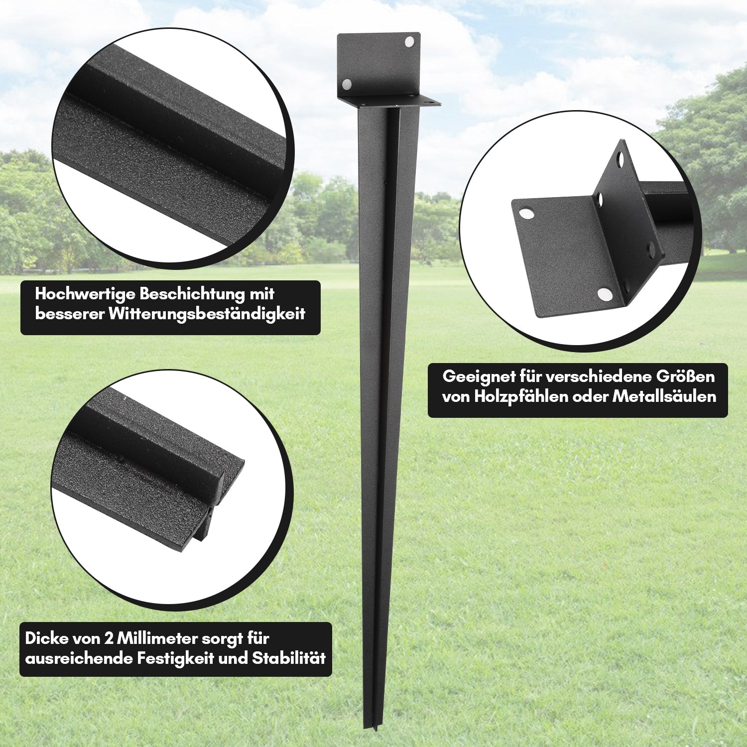 Cosmo Go Bodenhülse Einschlaghülse für Holzpfosten L