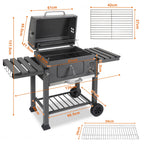 Cosmo Go Holzkohlegrill BBQ XXL Smoker mit Deckel