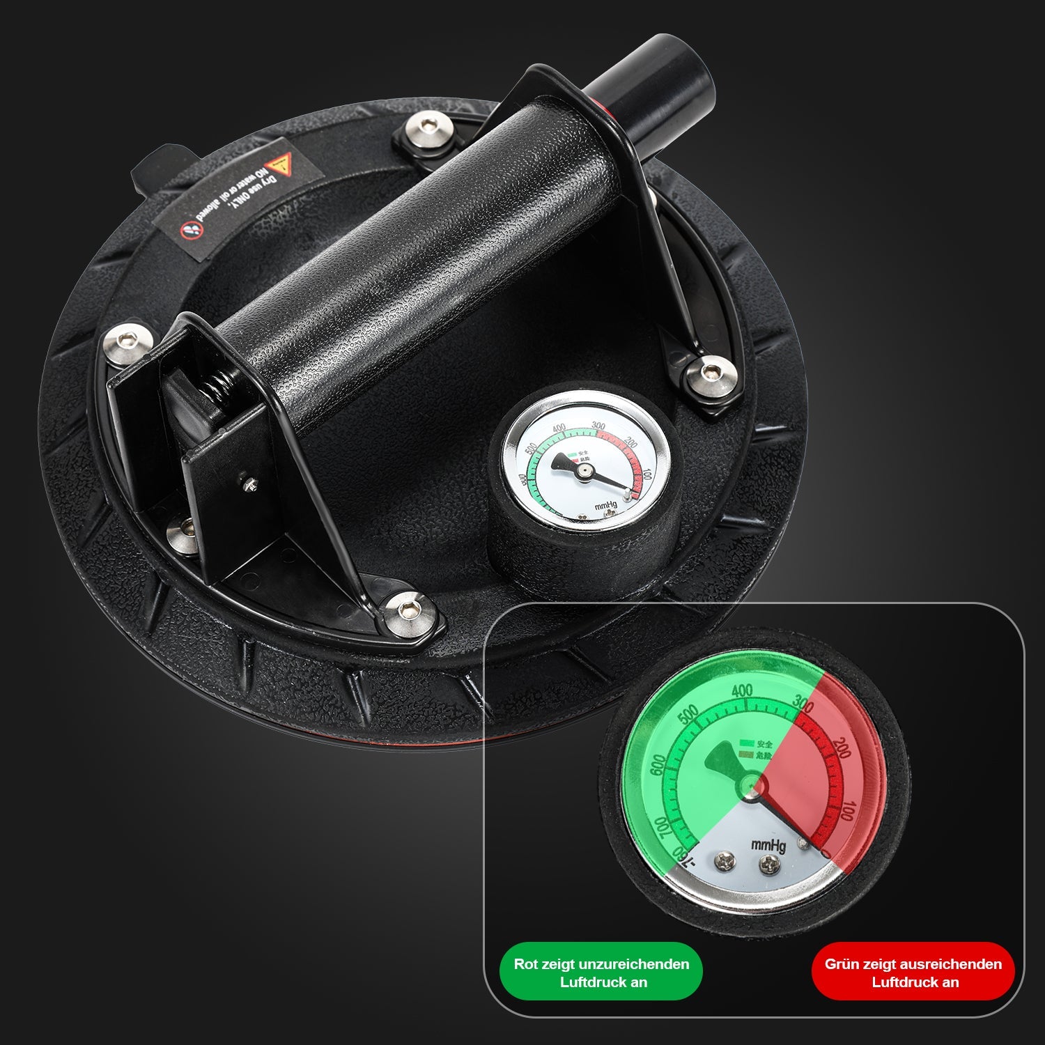 Cosmo Go Saugheber Saugnapfhalter mit Druckanzeige 1 Stück max.100KG