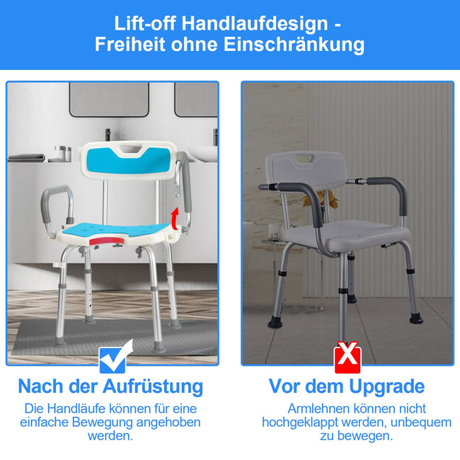 Cosmo Go Duschhocker Duschsitz mit Hochklappbare Armlehne Main Image