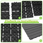 Cosmo Go WPC Terrassenfliesen 30x60cm 6er Set in Holzoptik