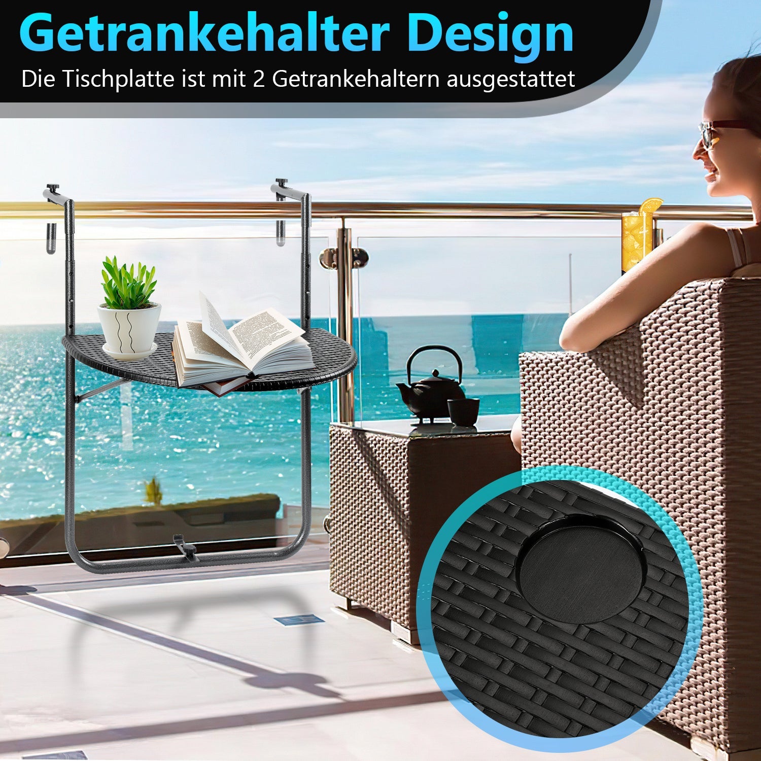 Cosmo Go Balkonhängetisch klappbar Balkontisch