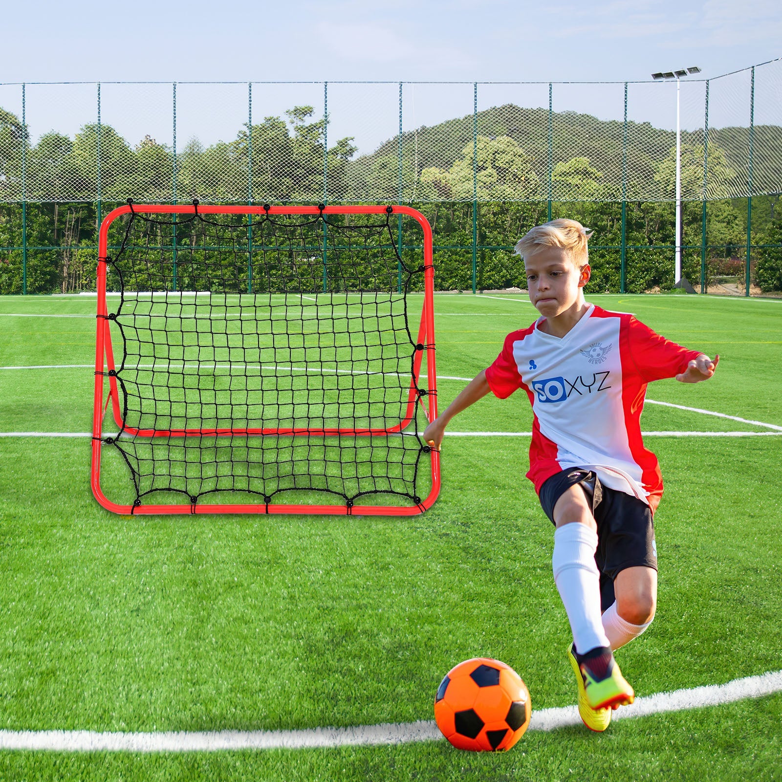 Cosmo Go Fußball Rebounder Rückprallwand Netz