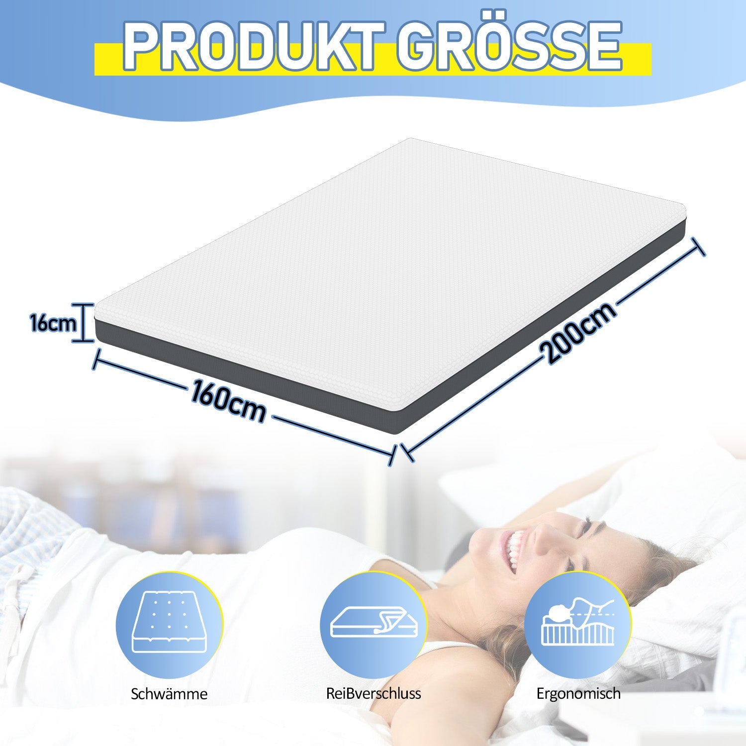 Cosmo Go Matratze Memory-Schaummatratze Ergonomische H3