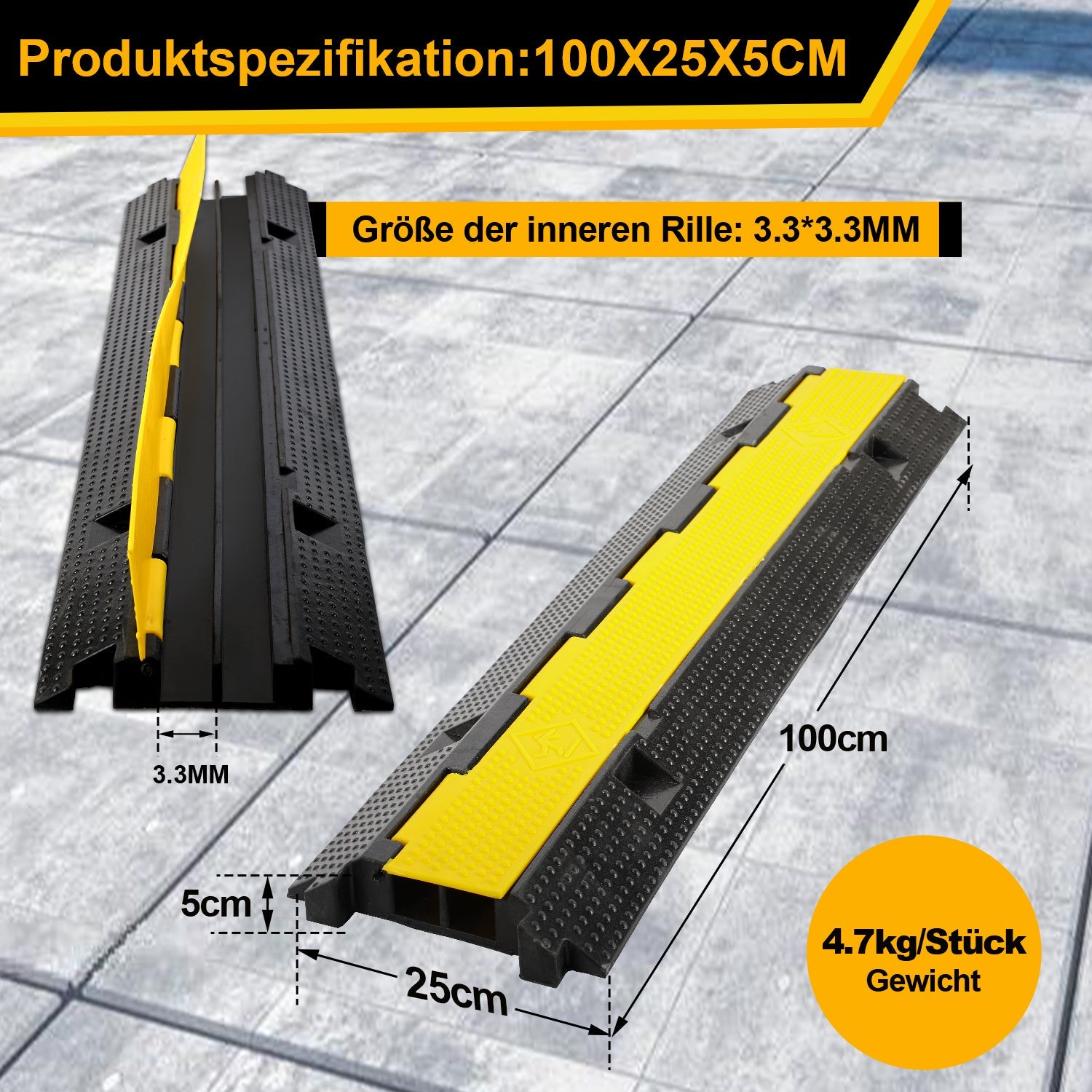 Cosmo Go Kabelschutzmatte Kabelbrücke 3 Stück