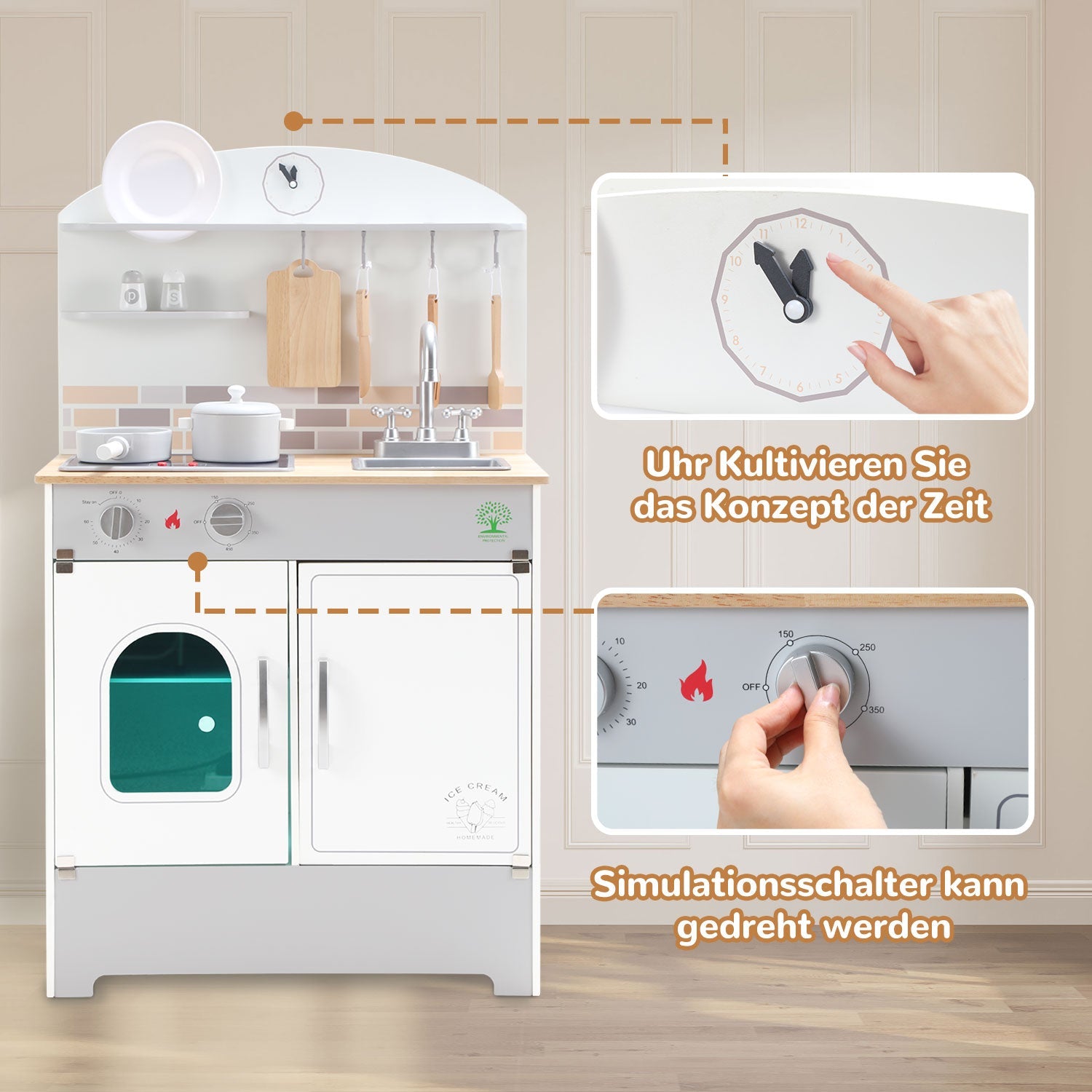 Cosmo Go Spielzeugküche Kinderspielzeug aus Holz