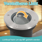 Cosmo Go LED Bodeneinbaustrahler 3W Naturweiß mit Mattierten Ersatzlinsen