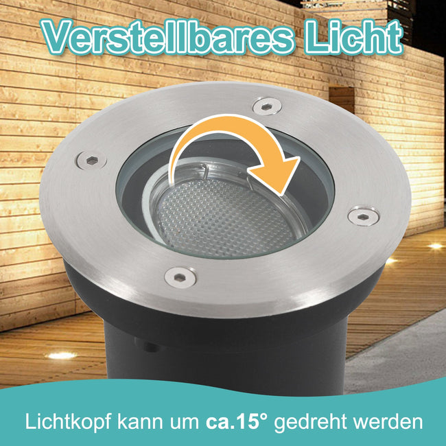 Cosmo Go LED Bodeneinbaustrahler 3W Naturweiß mit Mattierten Ersatzlinsen Main Image