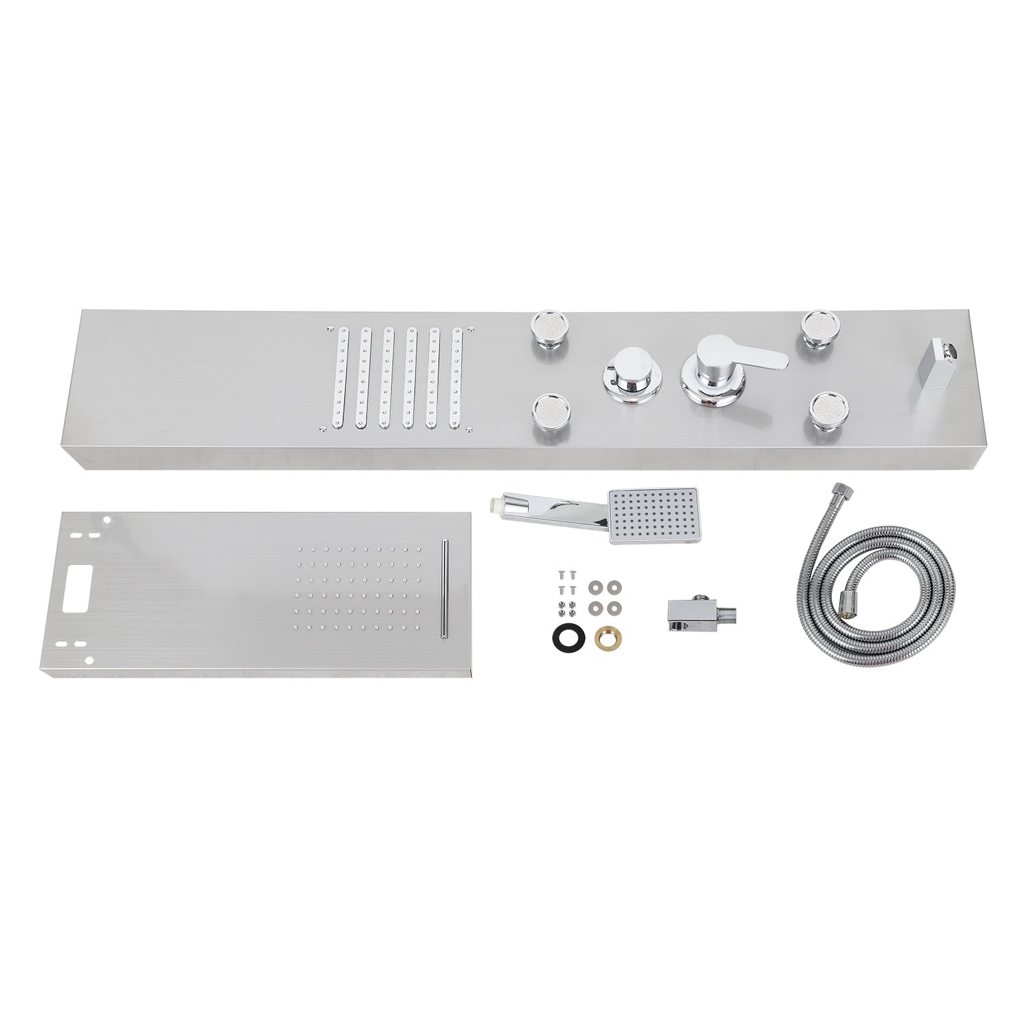 Cosmo Go Duschpaneel Wandduschpaneel 5 Funktionen Edelstahl Silber