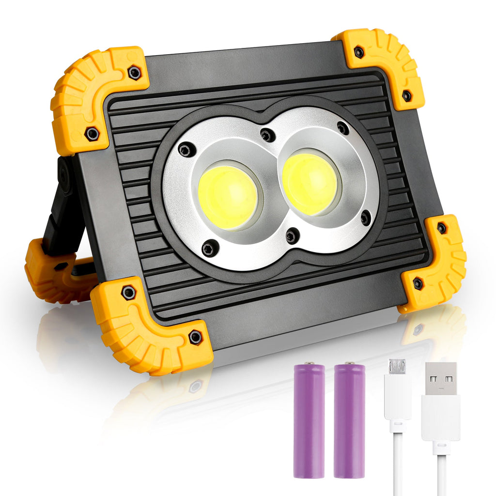 Cosmo Go LED Baustrahler Akku 30W Kaltweiß mit USB Ausgang-Ports