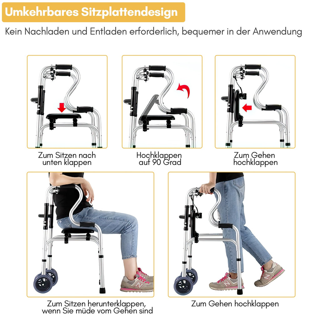 Cosmo Go Gehhilfe Leicht Rollator aus Aluminium bis 180 kg