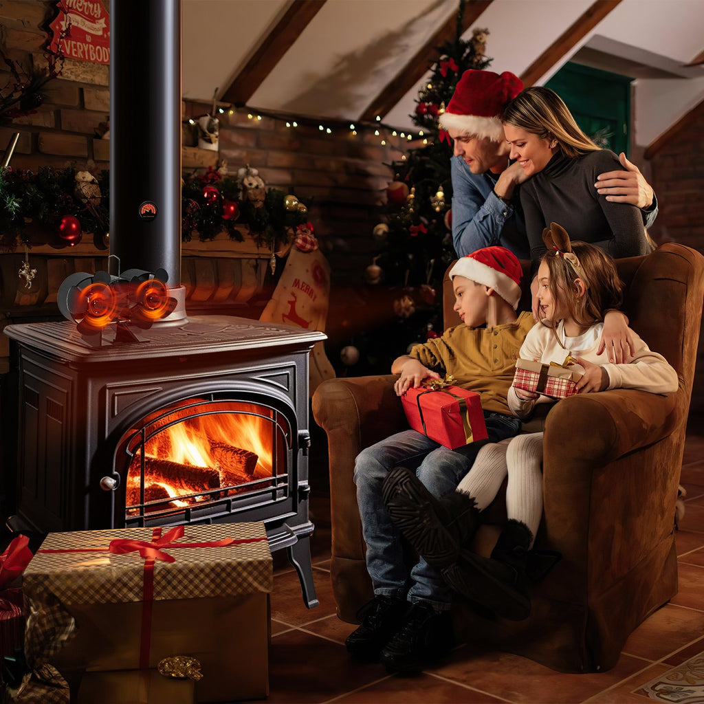 Cosmo Go 8 Blättern Kaminventilator mit Thermometer