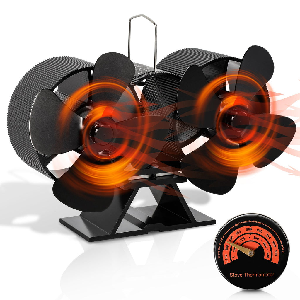 Cosmo Go 8 Blättern Kaminventilator mit Thermometer