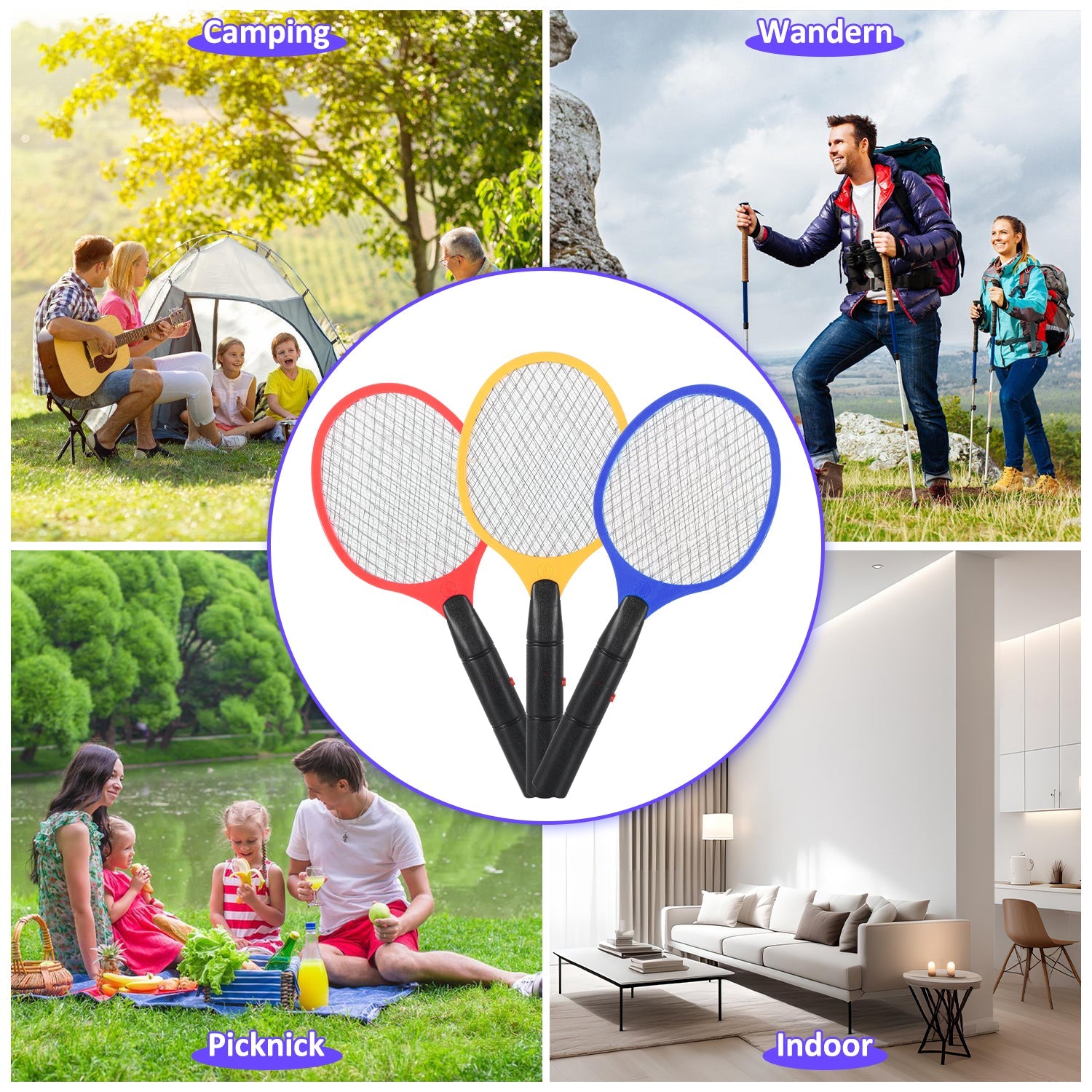 Cosmo Go 3 Stück Elektrische Fliegenklatsche