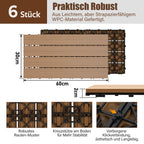 Cosmo Go WPC Terrassenfliesen Klickfliese 30x60cm 6stk