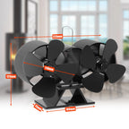 Cosmo Go 8 Blättern Kaminventilator mit Thermometer(Neue Version)