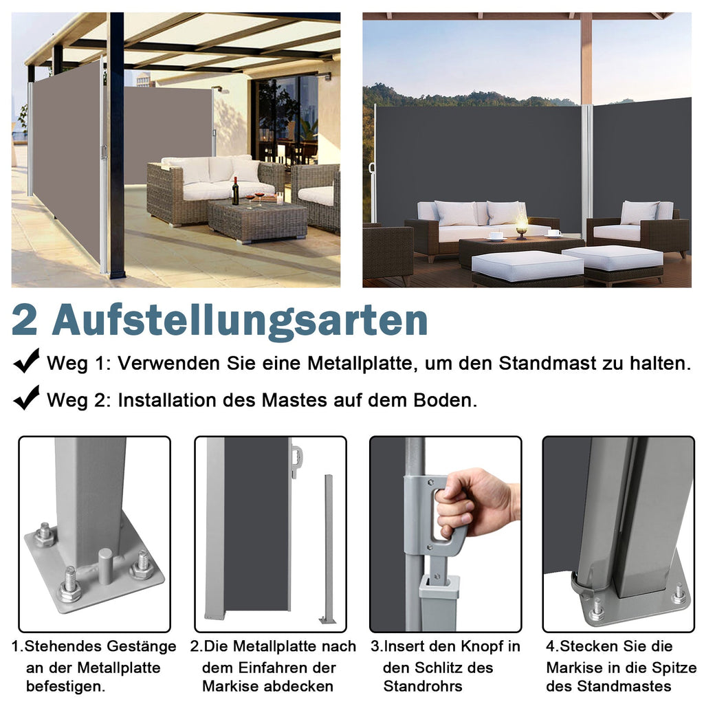 Cosmo Go Seitenmarkise Sichtschutz Ausziehbar