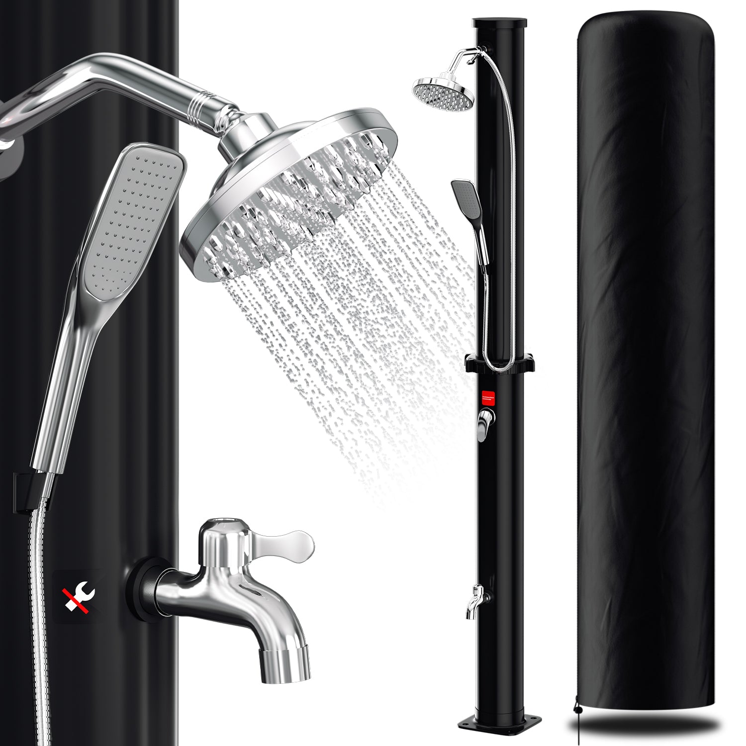 Cosmo Go 20L Solardusche mit Duschkopf Inkl Schutzhaube und Handbrause