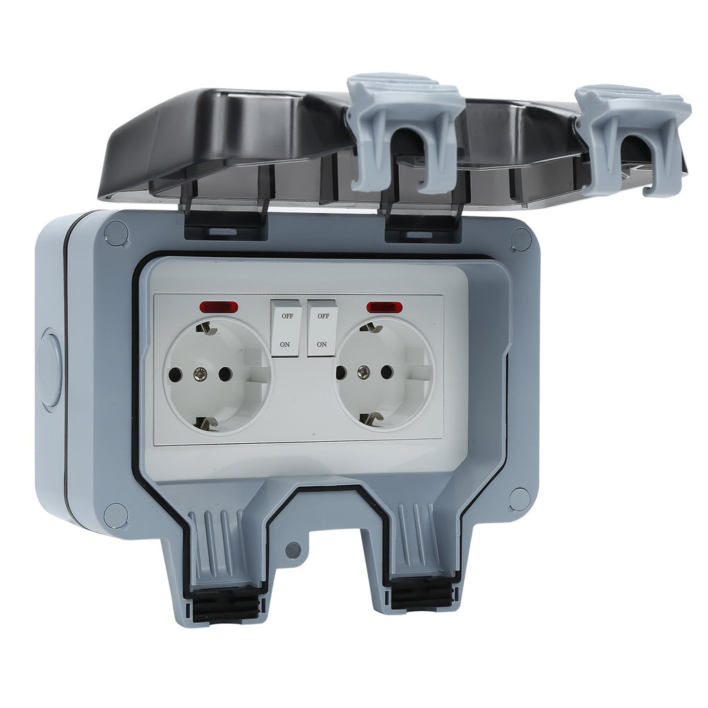 Cosmo Go Außensteckdose Wasserdicht Doppelsteckdose IP66