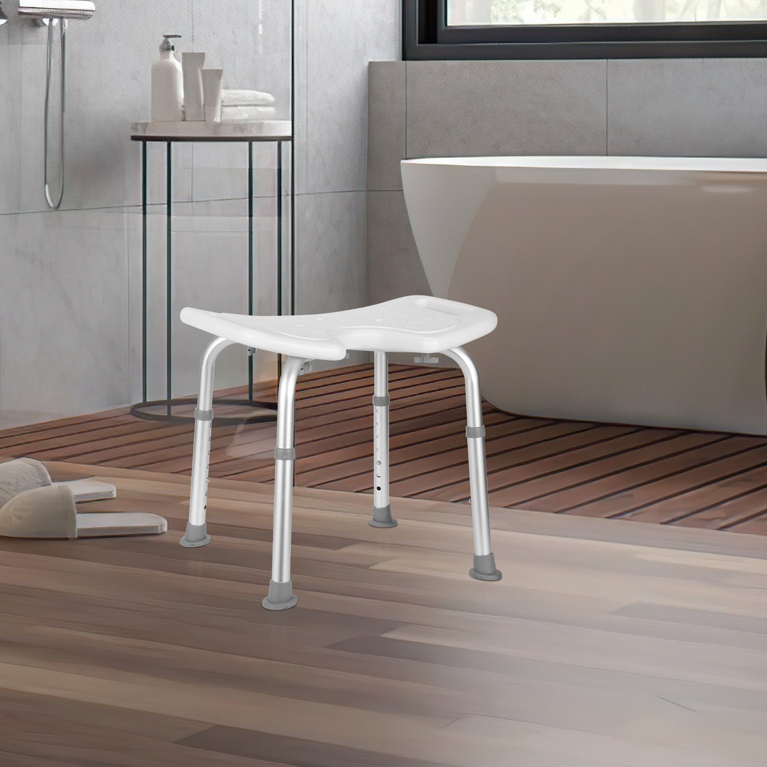 Cosmo Go Duschhocker Höhenverstellbar U-Typ Aluminium