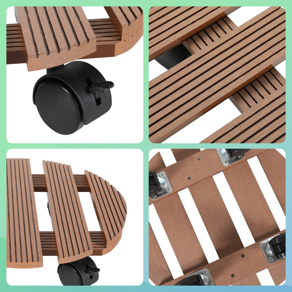 Cosmo Go WPC Pflanzenroller Rund mit Rollen Tragkraft 80 kg