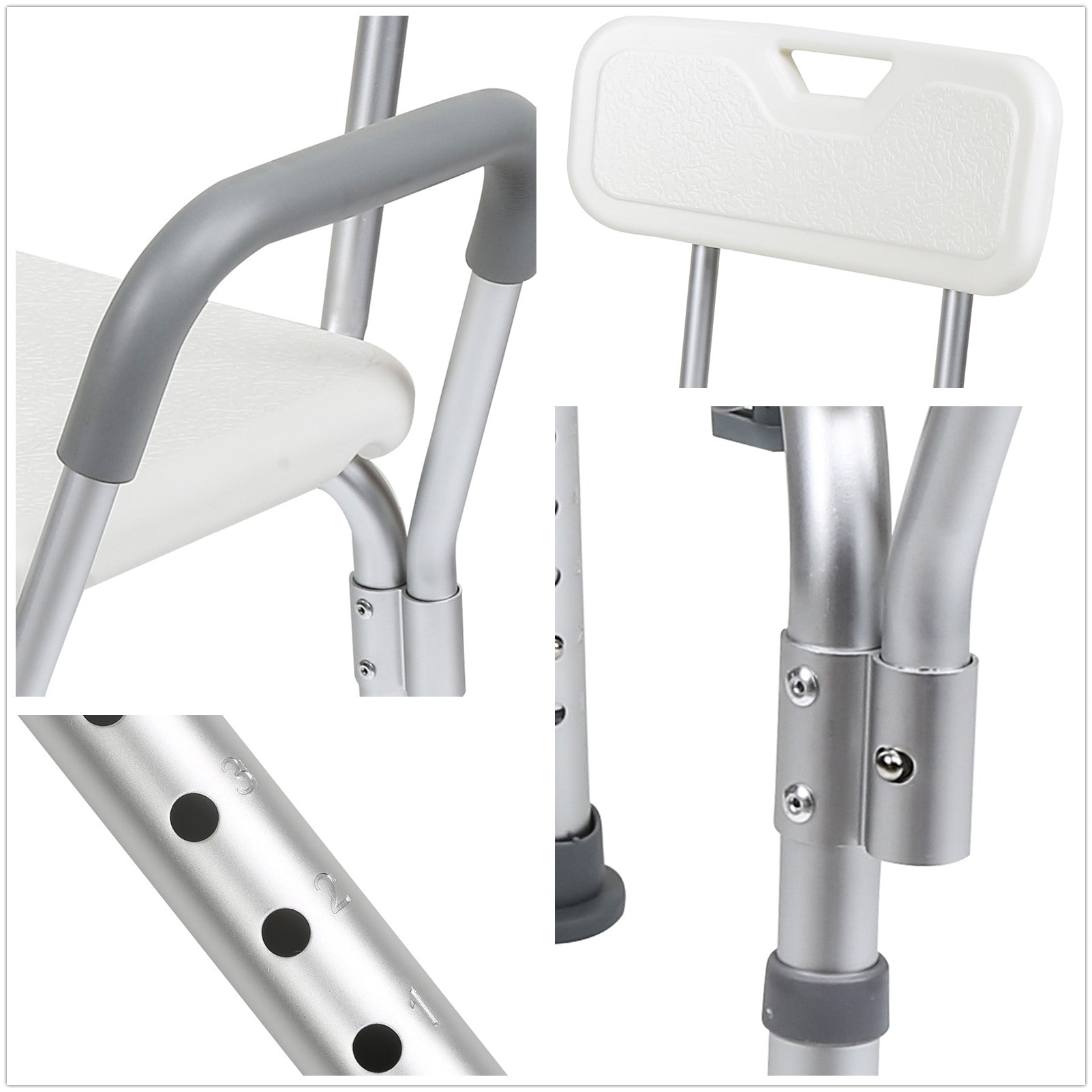 Cosmo Go Duschhocker Duschstuhl Höhenverstellbar Aluminium