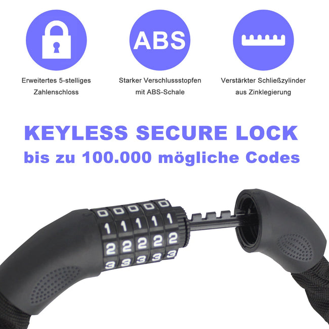 Cosmo Go Fahrradschloß Zahlenschloss 90cm/120cm Main Image