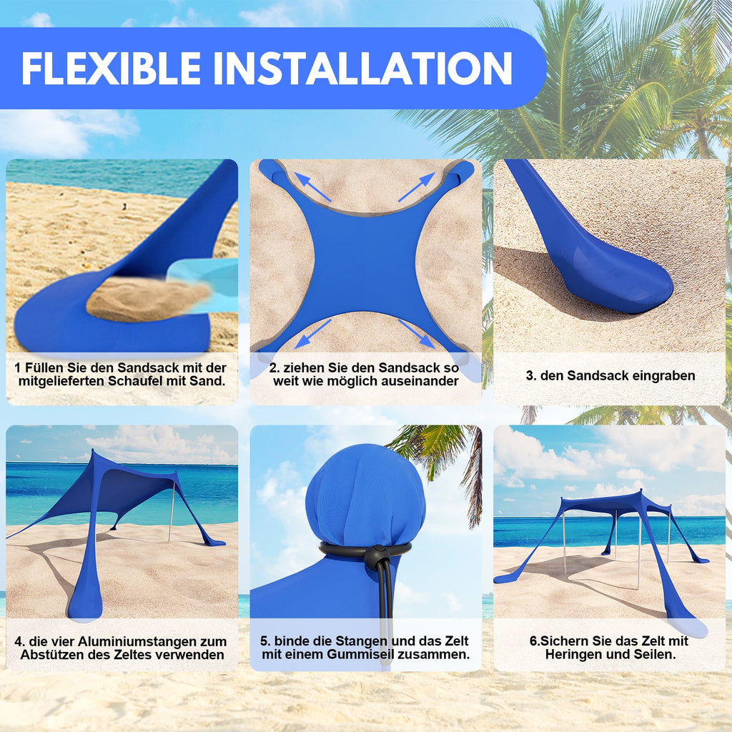 Cosmo Go Sonnenschutz Strand 3×3m UPF50